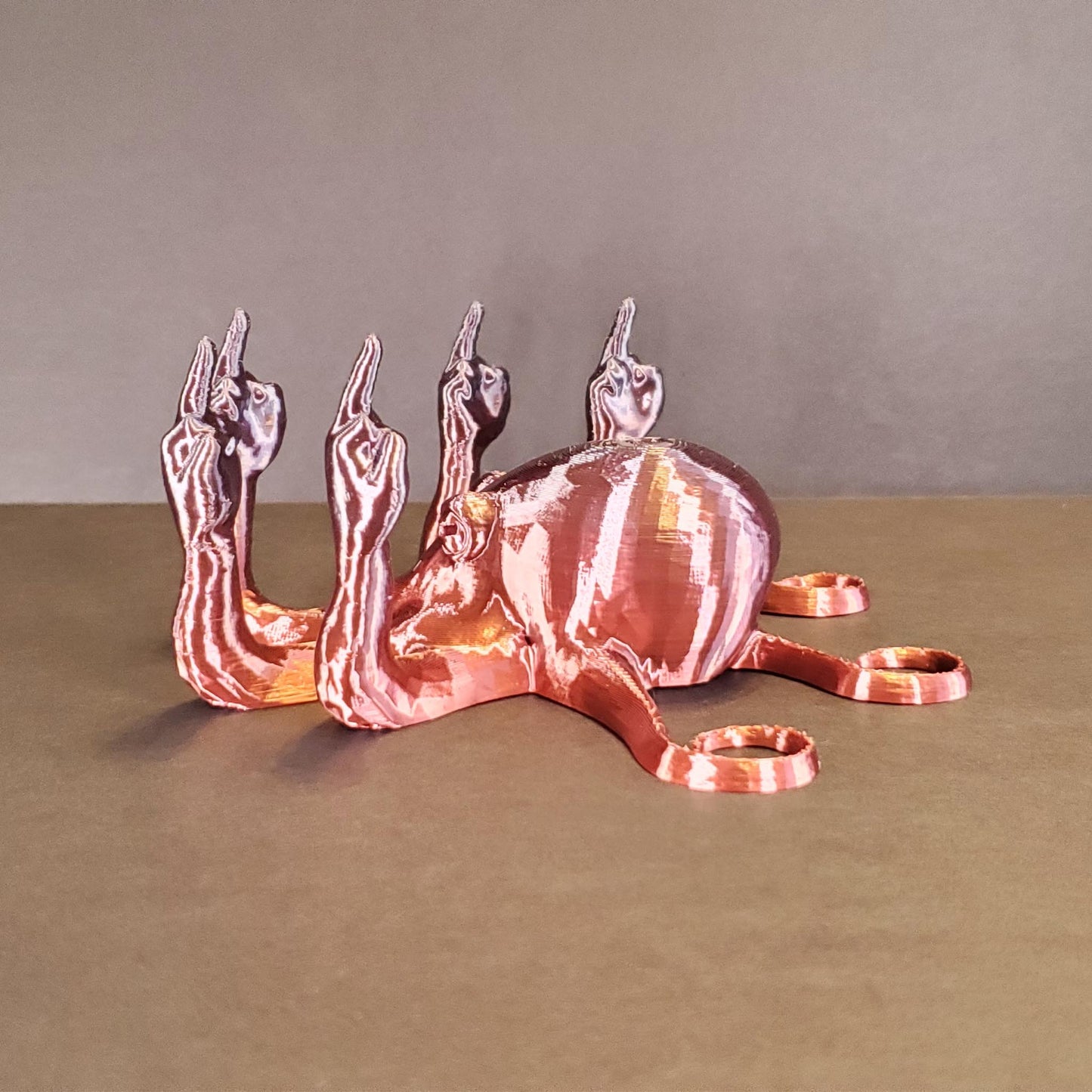 Rainbow Fucktopus in Rainbow Colors | Prank Gift | Middle Finger Octopus | Desk Companion, Ornament, Decoration
