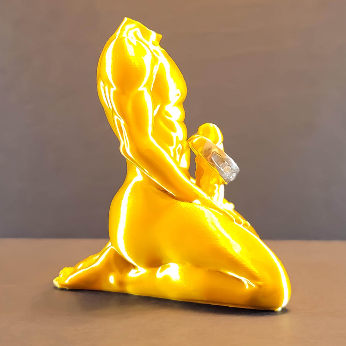 Ring Holder Make Figure Art in Silk Colors | Valentines Gift, Bachelorette Gift, Homoerotic Romance Art, Wedding Ring Holder, Unique Gift, Bedroom Décor