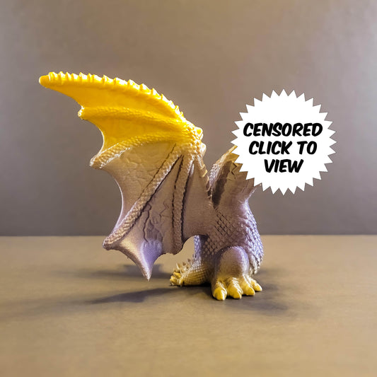3 Headed Dragon in Silk Colors | Bachelorette Party Décor, Adult Gift, Mature Gag Gift, Bedroom Art Décor, Dinosaur Figure for Adults, NSFW