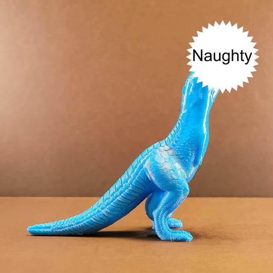 Naughty Carnotaurus in Silk Colors | Unique Gift, Dino Dick Gag Gift, Dinosaur Joke, Romance Art, Homoerotic Art Décor, White Elephant Gift, Gay Art