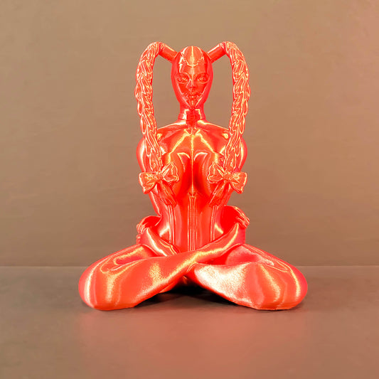 Twisted Gimp Girl in Shiny Silk Colors | Gimp Fetish Art, Gimp Mask, BDSM Décor, Bedroom Art Décor, Sexy Bedroom Décor, BDSM Gift for Friends & Family