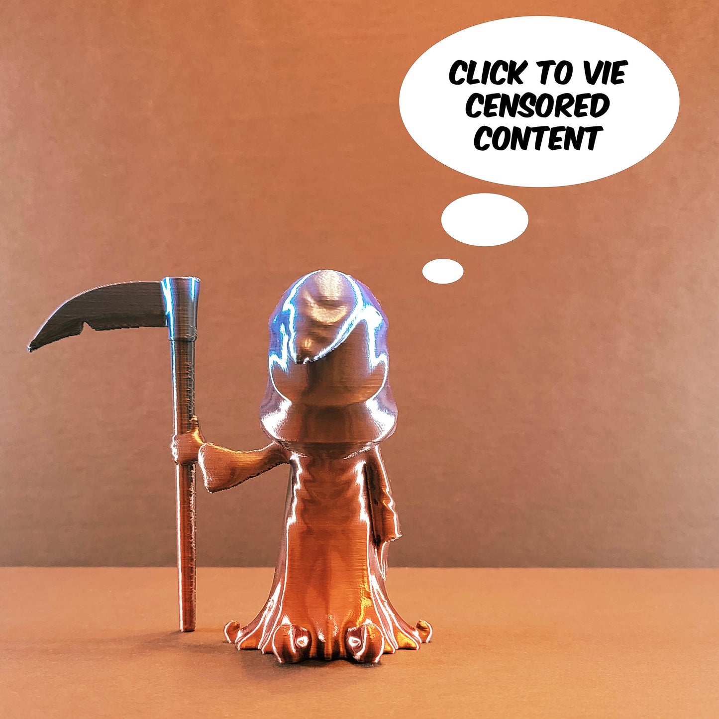 Grim Reaper Gag Gift in Silk Colors | Fun Romance Gift, Gag & Romance Art, Halloween Decorations, Funny Figurine, Playful Romance Art
