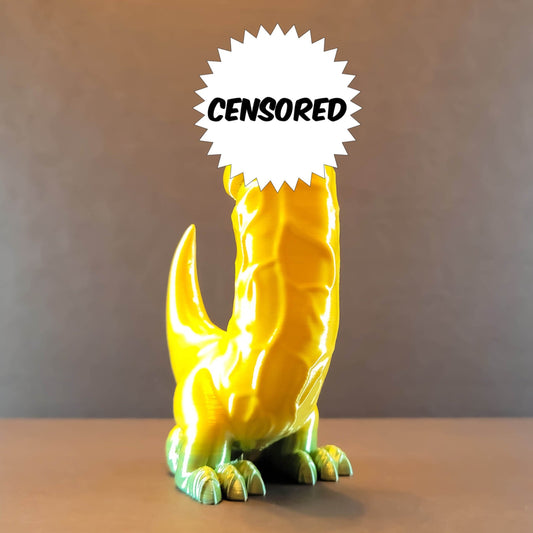Gag Gift Happy Dinosaur in Silk Colors | Bachelorette Party Décor, Adult Party Supply, Prank Gift, Homoerotic Art Décor, Gay Art, Bedroom Décor, 70+Colors