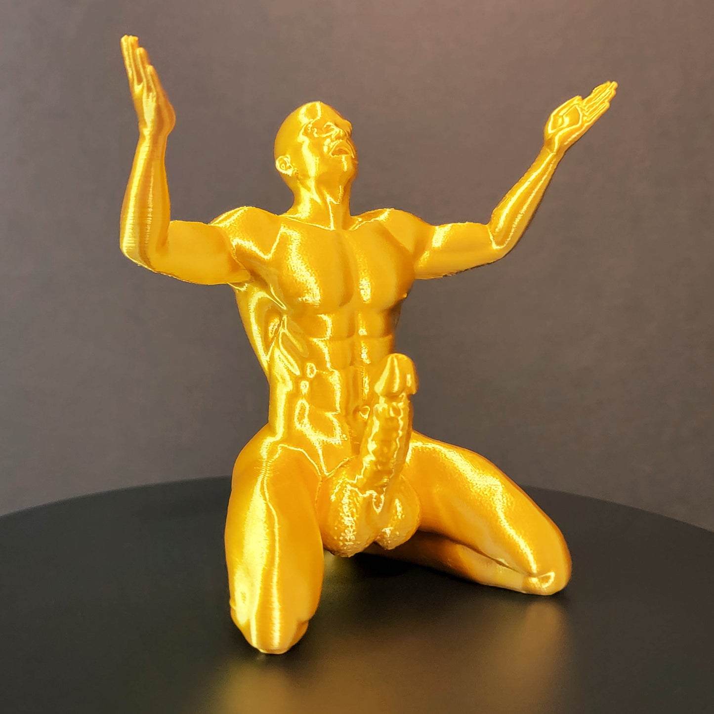 Hands Up Man Ring Holder in Silk Colors | Male Figure Art | Unique Gifts, Jewelry Stand, Bachelorette Party Décor, Romance Art, Wedding Ring Joke Holder