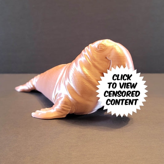 Walrus Gag Gift in Silk Colors | Bachelorette Party Decor, Romance Art Decor, Homoerotic Art, White Elephant Gift, Stocking Stuffer, Anonymous Gift in Mail