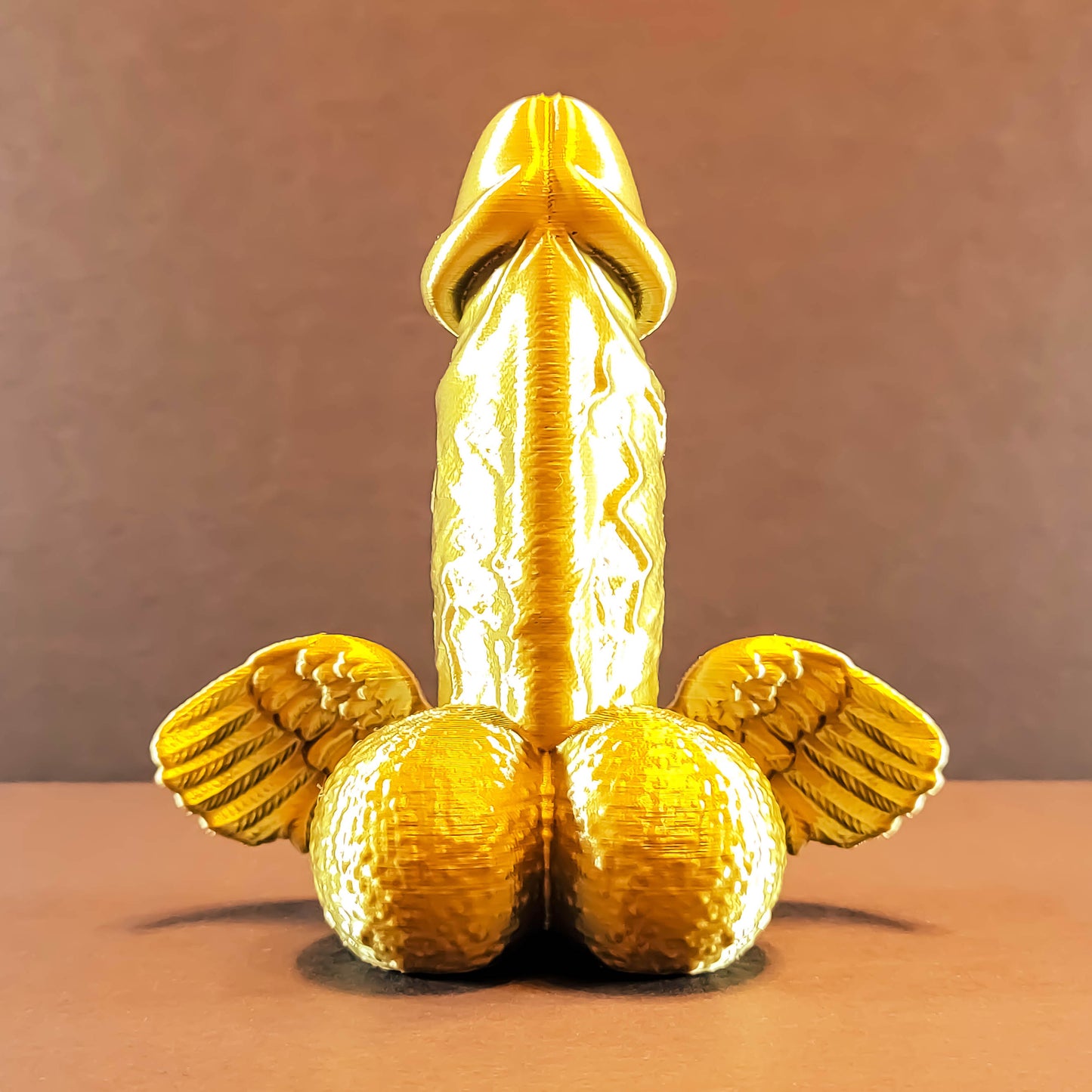 Winged Penis Figure Art in Shiny Silk Colors | Valentines Romance Love Gift, Bachelorette Party Décor favor, Romance Art, Unique Homoerotic Gift