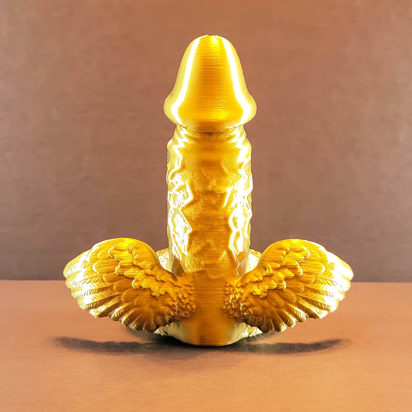 Winged Penis Figure Art in Shiny Silk Colors | Valentines Romance Love Gift, Bachelorette Party Décor favor, Romance Art, Unique Homoerotic Gift