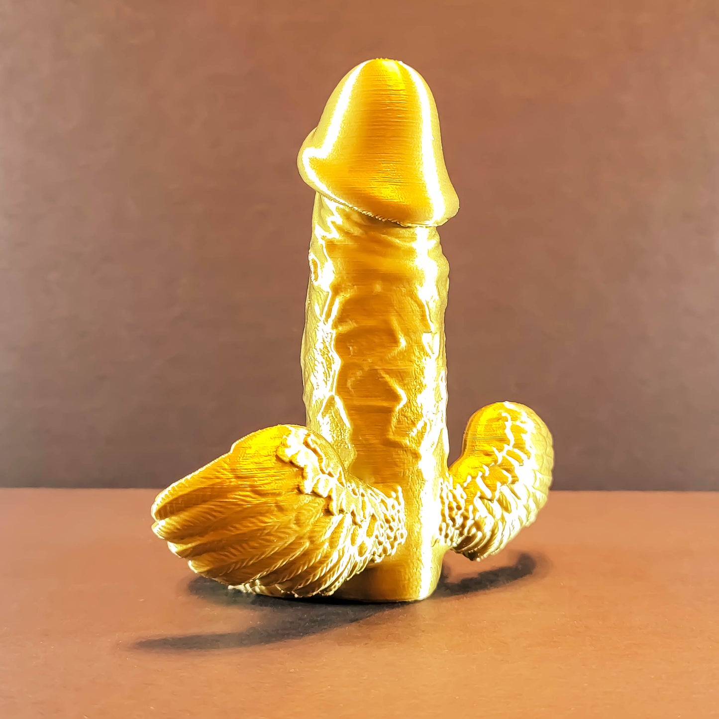 Winged Penis Figure Art in Shiny Silk Colors | Valentines Romance Love Gift, Bachelorette Party Décor favor, Romance Art, Unique Homoerotic Gift