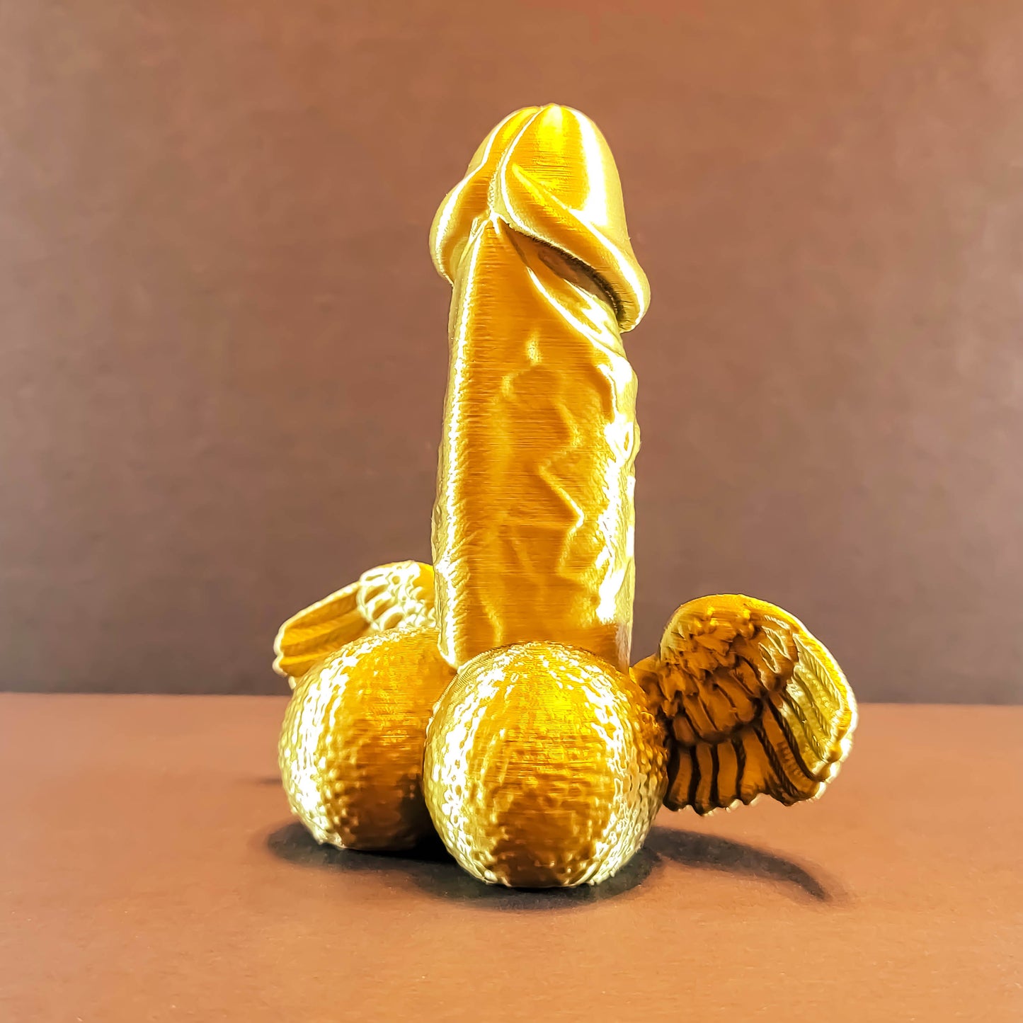 Winged Penis Figure Art in Shiny Silk Colors | Valentines Romance Love Gift, Bachelorette Party Décor favor, Romance Art, Unique Homoerotic Gift