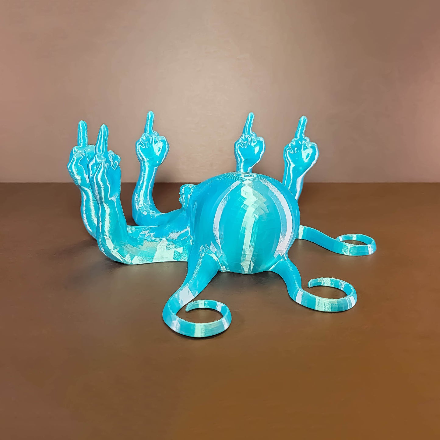 Silk Fucktopus in Silk Colors | Prank Gift | Middle Finger Octopus | Desk Companion