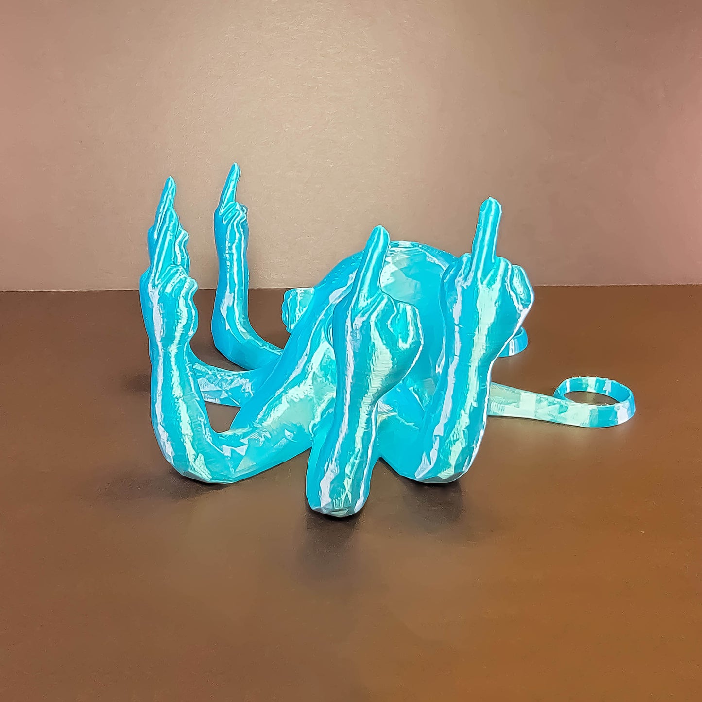 Silk Fucktopus in Silk Colors | Prank Gift | Middle Finger Octopus | Desk Companion