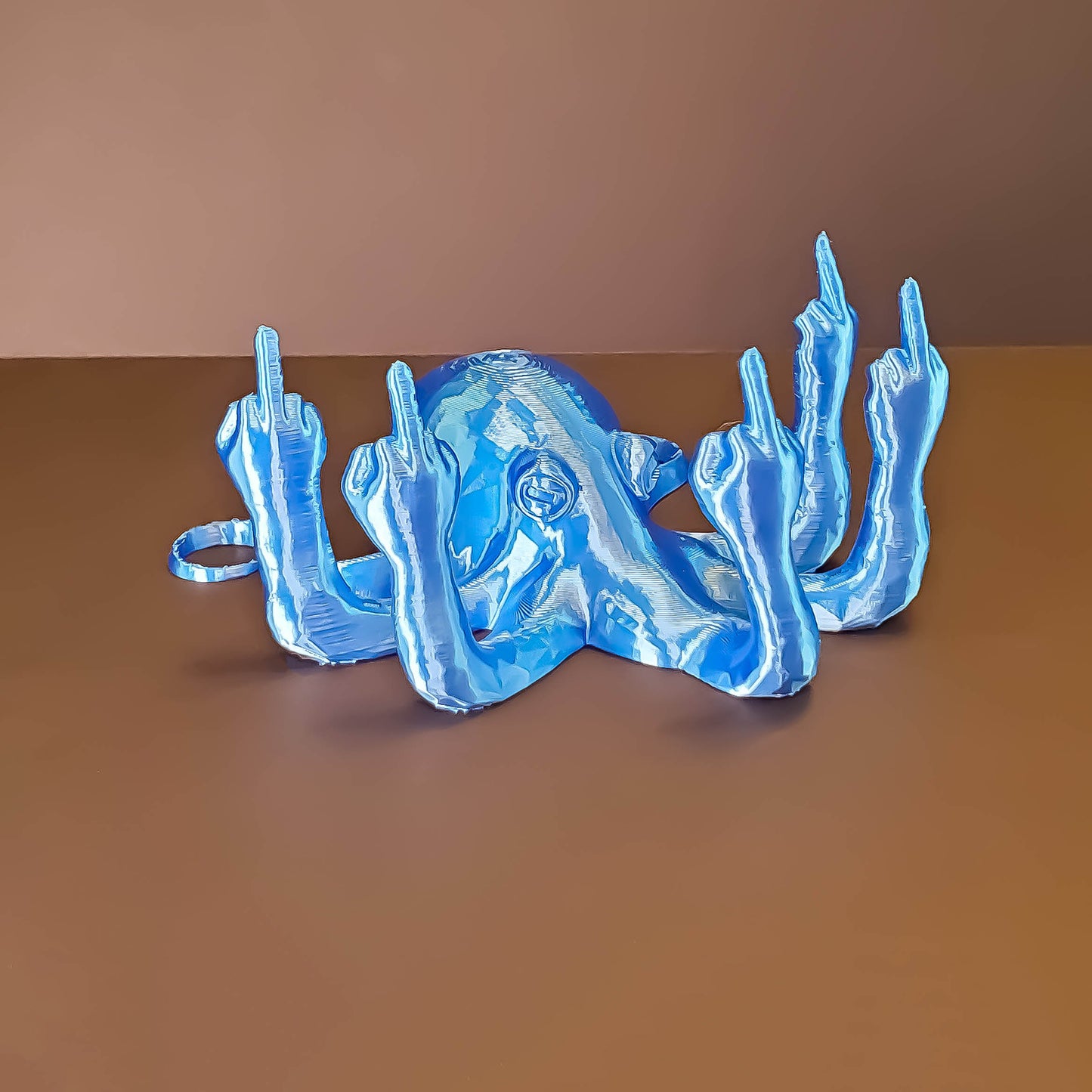 Silk Fucktopus in Silk Colors | Prank Gift | Middle Finger Octopus | Desk Companion