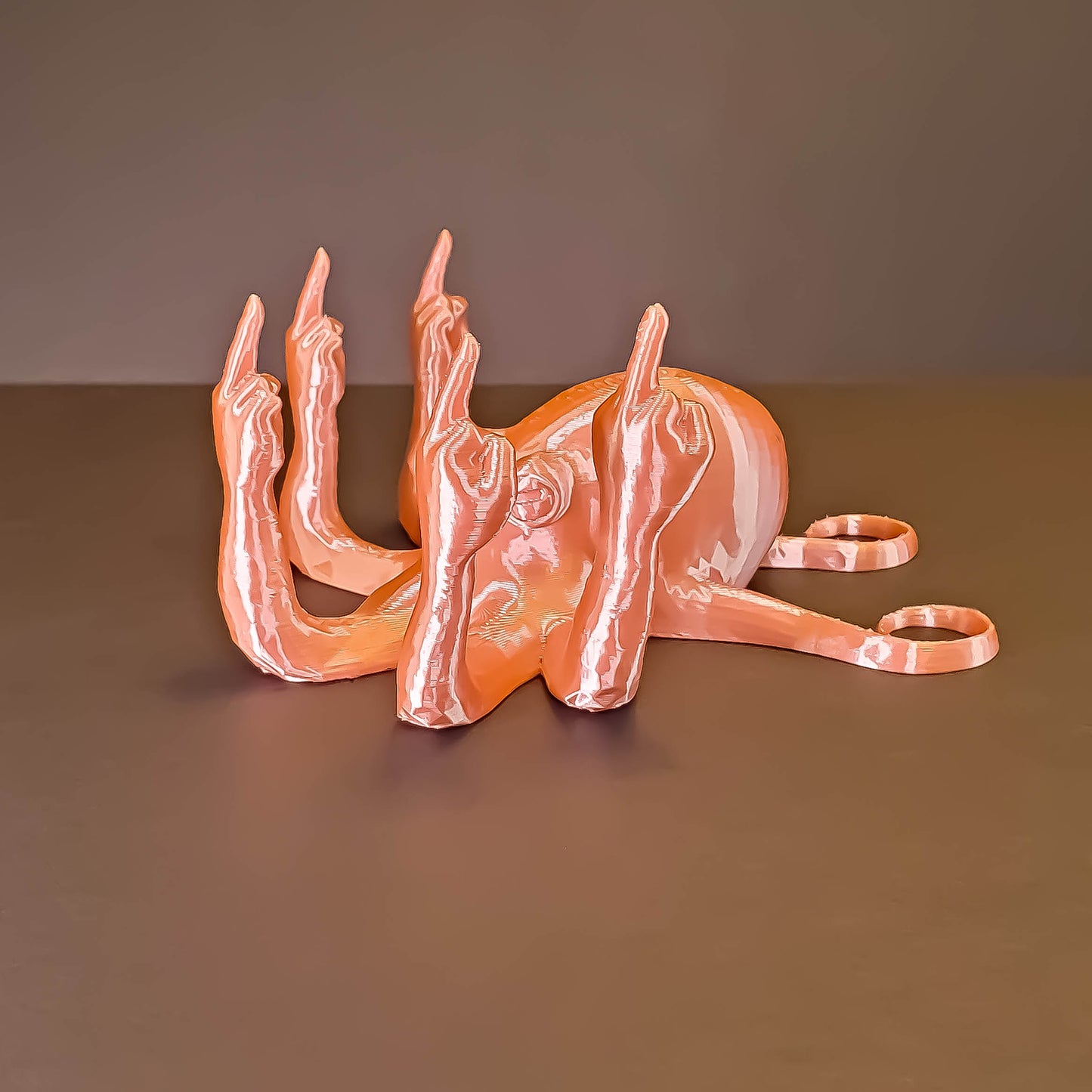Silk Fucktopus in Silk Colors | Prank Gift | Middle Finger Octopus | Desk Companion