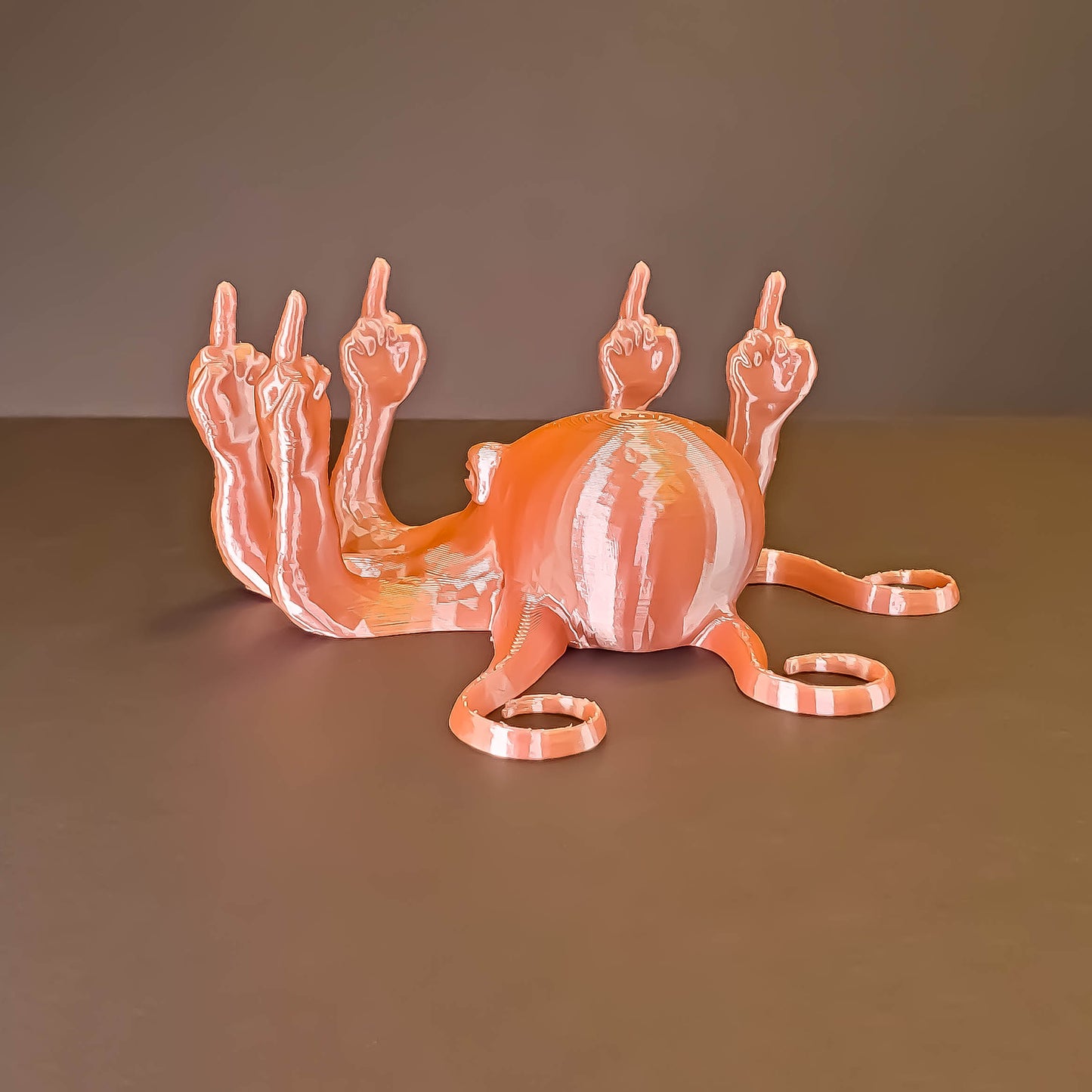 Silk Fucktopus in Silk Colors | Prank Gift | Middle Finger Octopus | Desk Companion