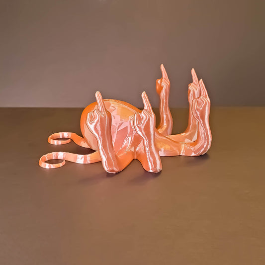 Silk Fucktopus in Silk Colors | Prank Gift | Middle Finger Octopus | Desk Companion
