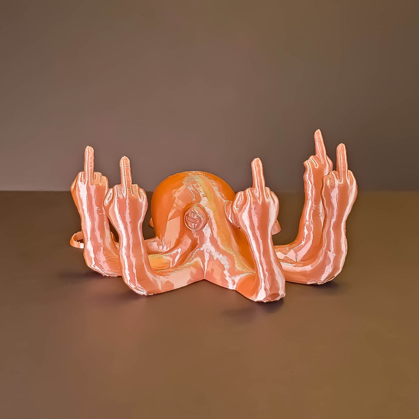 Silk Fucktopus in Silk Colors | Prank Gift | Middle Finger Octopus | Desk Companion