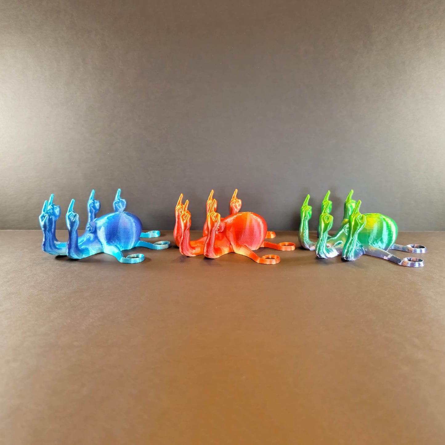 Rainbow Fucktopus in Rainbow Colors | Prank Gift | Middle Finger Octopus | Desk Companion, Ornament, Decoration