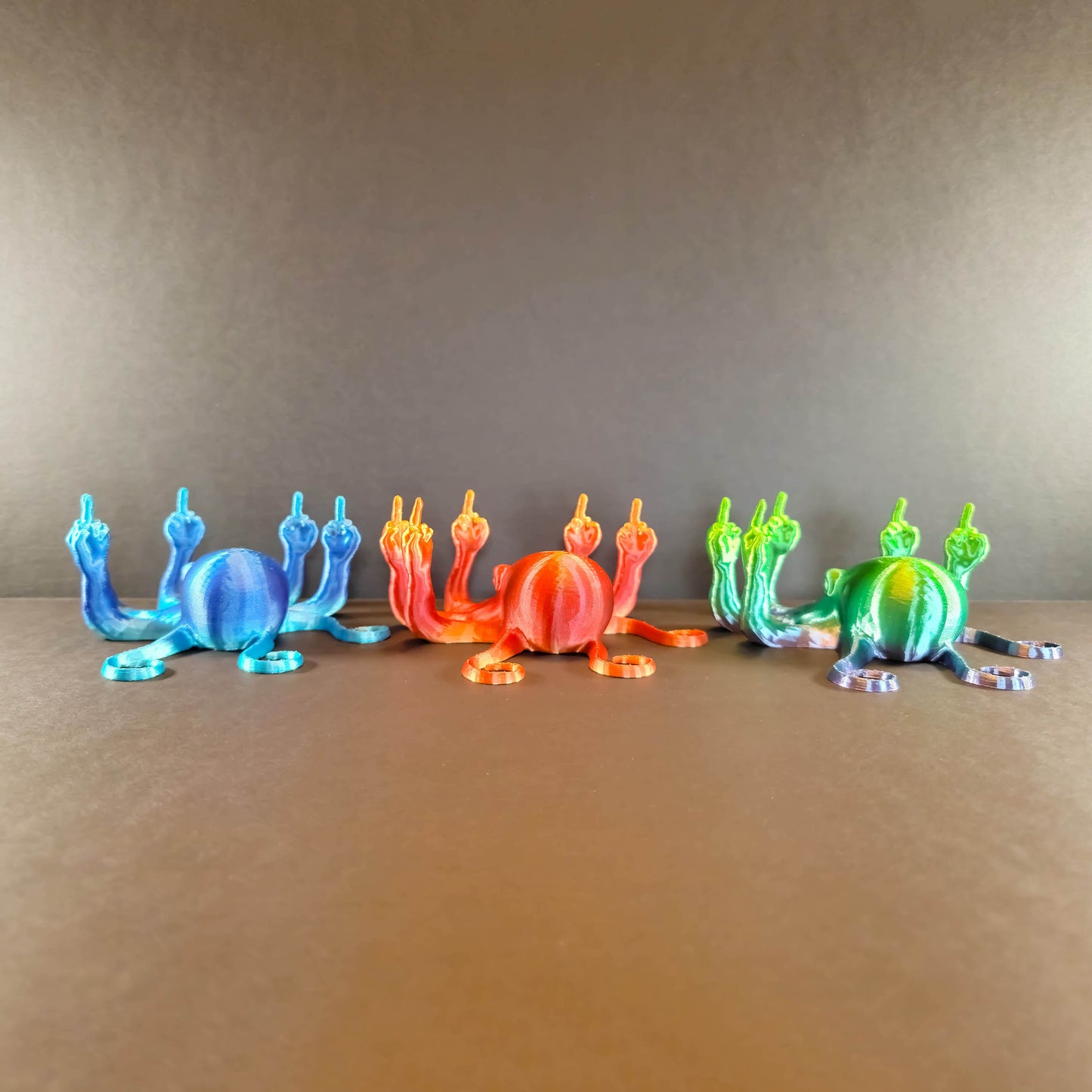 Rainbow Fucktopus in Rainbow Colors | Prank Gift | Middle Finger Octopus | Desk Companion, Ornament, Decoration