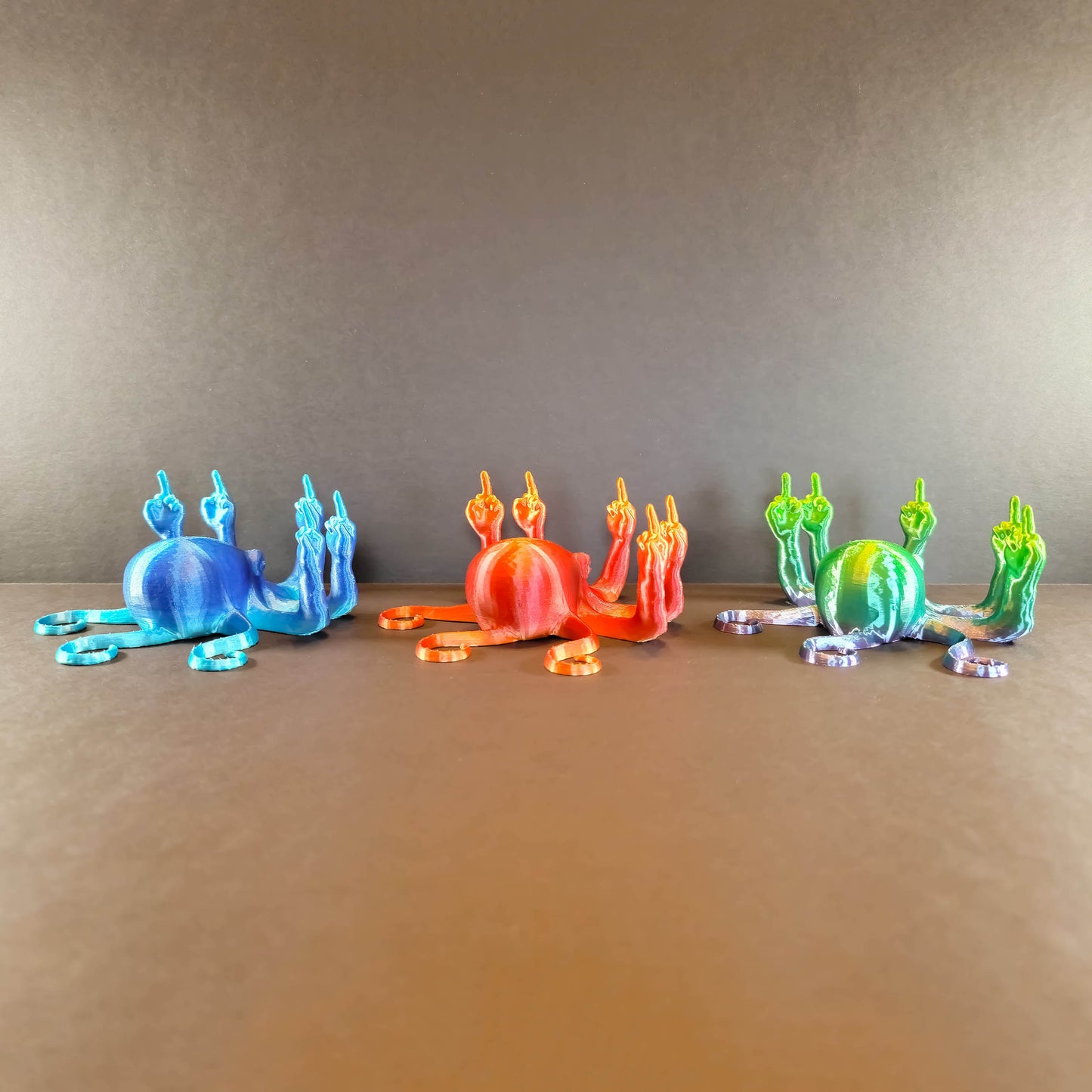 Rainbow Fucktopus in Rainbow Colors | Prank Gift | Middle Finger Octopus | Desk Companion, Ornament, Decoration