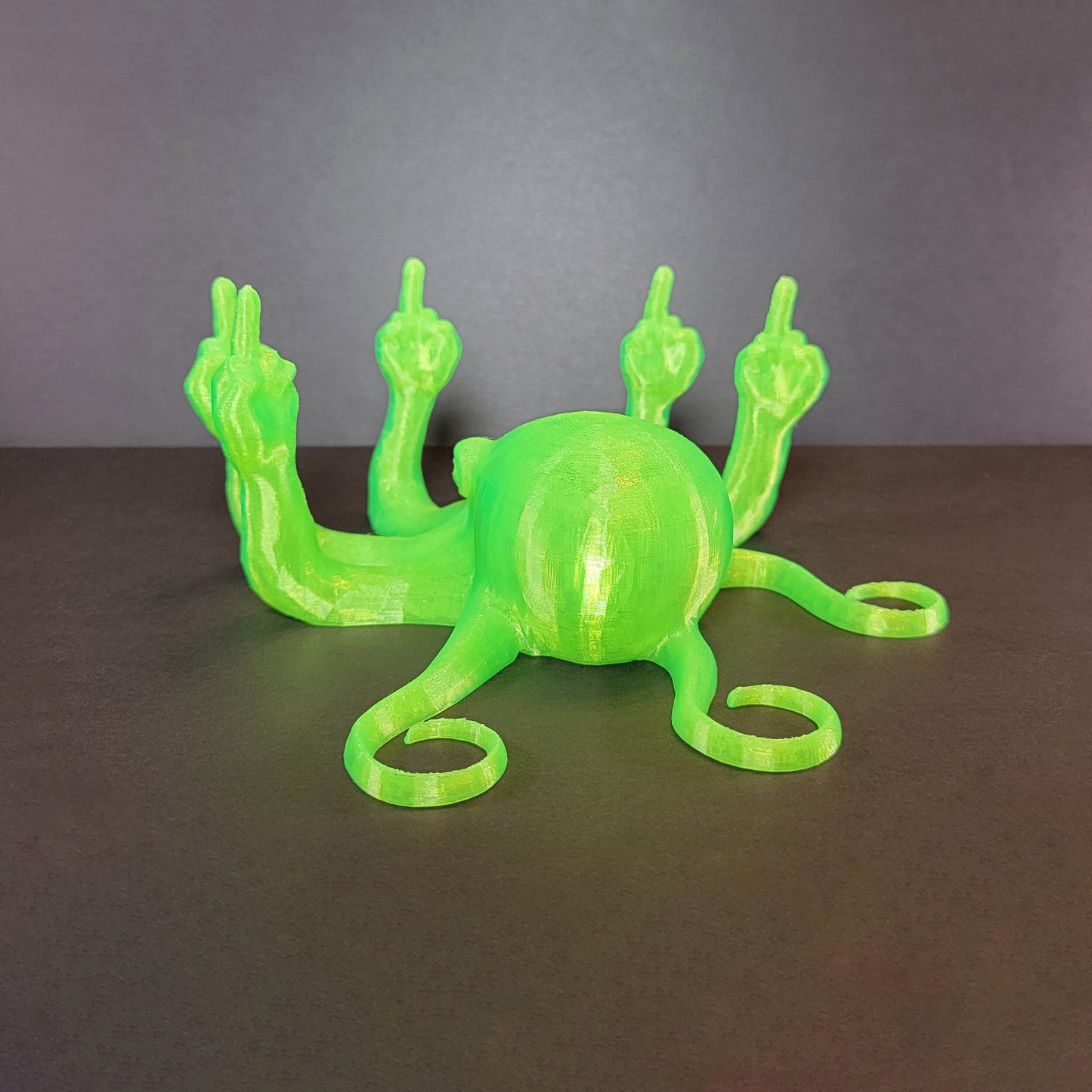 Translucent Fucktopus | Prank Gift | Middle Finger Octopus | Desk Companion