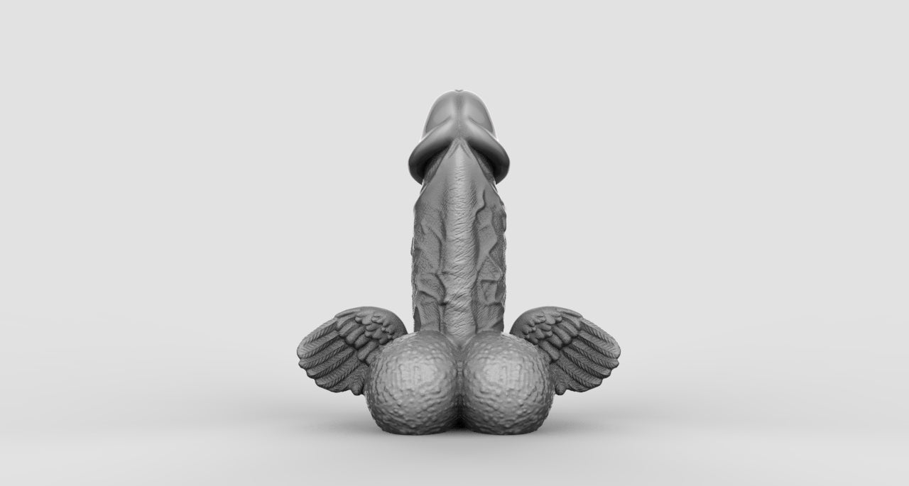 Winged Penis Figure Art in Shiny Silk Colors | Valentines Romance Love Gift, Bachelorette Party Décor favor, Romance Art, Unique Homoerotic Gift